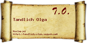 Tandlich Olga névjegykártya